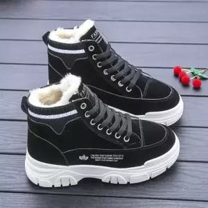 여성 겨울 털운동화 하이탑 기모 스니커즈 방한화 숏앵클부츠 발편한부츠 발목부츠