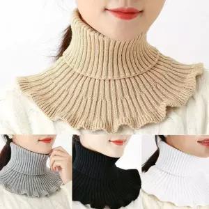 LW 프릴 니트 목폴라 방한 보온 넥워머 니트넥워머 목토시 니트목토시 숄더터틀넥 터틀넥
