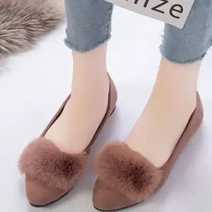 여성 겨울 데일리 캐주얼 외출 플랫 슈즈 연말 패션화 여성구두 스웨이드플랫슈즈
