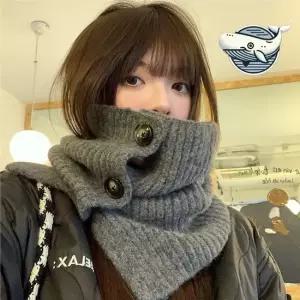 따뜻한 버튼 니트 넥머플러 스타일리쉬 머플러 방한 니트워머 패션워머 여성넥워머