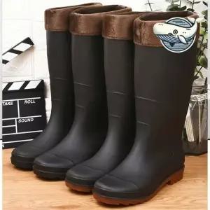 남성 방한 기모 장화 겨울 방수 고무 부츠 통바지 와이드팬츠 기모통바지 여자통바지