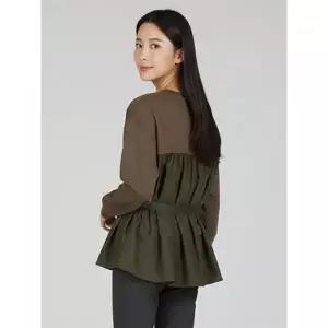 꼼빠니아백 셔링 배색 맨투맨 티셔츠_CABW1WKS620