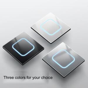 화이트컬러컬러 강화 유리 대형 조리개 LED 스위치 1 2 3 4 갱 웨이 도마뱀 포인트 TV EU 소켓 가정용 벽