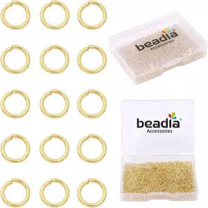 보석 제작 결과를 위한 BEADIA 14K 금도금 점프 링 변색 방지 3mm 1200개