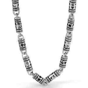 단카디 빈티지 시크 4.5mm 커브 남성 목걸이 - 925 스털링 실버 원통형 박스 체인 이탈리아 주얼리 - 남성 여성용 넥 링크 체인 20인치 22인치 24인치