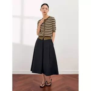 매장정품 SHESMISS 쉬즈미스 스트라이프 라운드넥 하프 가디건_SSKCDQ22110 1506280