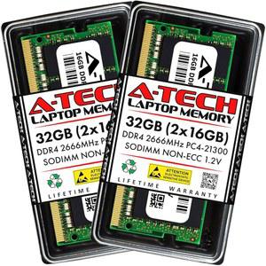 A-Tech 32GB(2x16GB) DDR4 2666MHz PC4-21300(PC4-2666V) CL19 SODIMM 1.2V 260핀 비ECC SO-DIMM 노트북 RAM 메모리 모듈