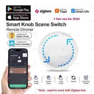 ZigBee 3.0 스마트 노브 스위치 DIY 무선 장면 버튼 회전식 조광기 가전 자동화 연결 리모콘