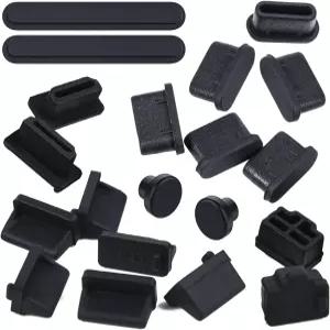 20개 USB 포트 커버 6종 노트북 타입 C용 먼지 플러그 캡 암 HDMI RJ45 SD 카드 헤드폰 실리콘 C 스토퍼