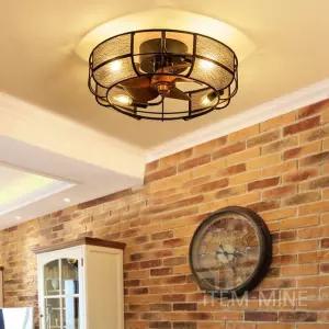 빈티지실링팬 레트로 우드 카페 침실 원목 선풍기 거실 천장 실링팬