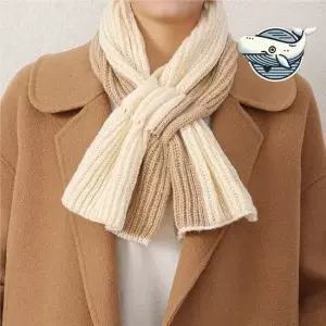 겨울 따뜻한 배색 니트 목도리 멋스러운 투톤 배색목도리 겨울목도리 고리목도리