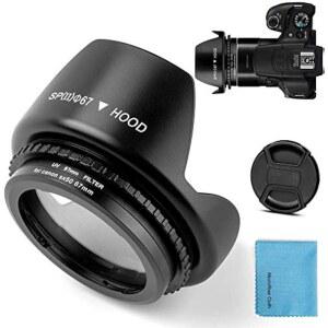 캐논호환 파워샷 SX30용 67mm 금속 필터 어댑터 링 /SX40 HS /SX50 SX70HS 디지털 카메라 교체 FADC67A 튤립 플라워 렌즈 후드 UV