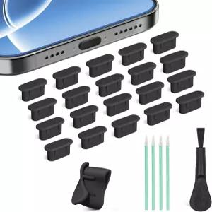실리콘 USB C 먼지 플러그 4-in-1 27 팩 타입 청소 도구 세트 15/16/삼성 갤럭시/원 플러스/구글 픽셀/모든