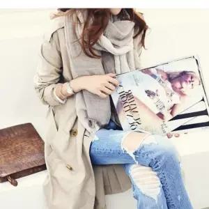 가을 여자 남자 머플러 남 그라데이션 목도리 면 숄 롱 여 잔솔 자목도리