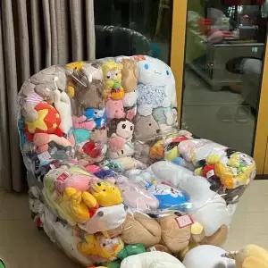 투명 소파 튜브소파 에어빈백 소품 인스타 인테리어