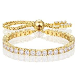 모이사나이트 테니스 팔찌 1.79ct-8.69ct 조절 가능한 여성용 18K 화이트 골드 도금 S925 스털링 실버 D 컬러 VVS1 라운드 컷 2/3/4mm 아내/엄마 선물