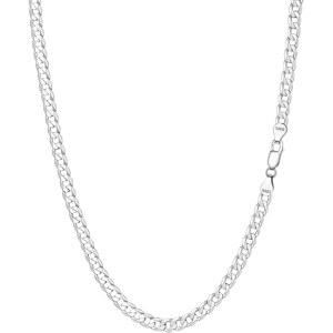 남성용 아폴레아 리얼 솔리드 925 스털링 실버 쿠바 링크 체인 목걸이 - 커브 체인 목걸이 팔찌 - 2mm 3mm 4mm 5mm로 제공