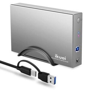ikuai 하드 드라이브 인클로저 3.5인치 알루미늄 USB 3.0 / C to SATA 도크 케이스 내장 HDD 최대 20TB SSD 제공