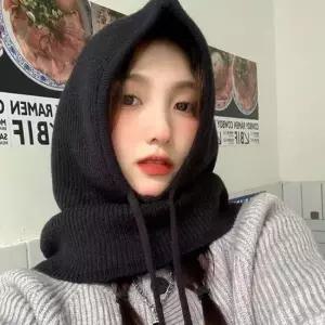 여성 겨울 방한 소프트 후드 끈 넥워머 바라클라바 바라클라바 니트바라클라바