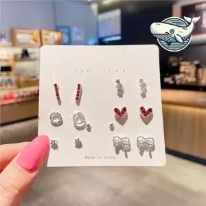 다채로운 귀걸이 데일리 심플 액세서리 여름 귀걸이세트 큐빅귀걸이 하트귀걸이 별귀걸이