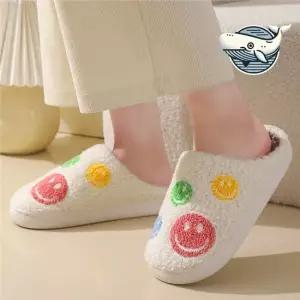스마일 포근한 겨울실내화 아기 신발 따뜻한 홈 겨울실내화 스마일슬리퍼 사무실실내화
