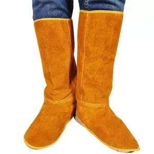 용접 토시 각반 내마모성 소가죽 단열 스패츠 팔 방지 화상 고온 보호대 팔