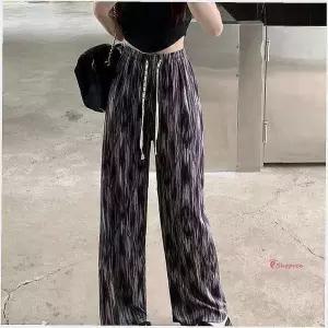 여성여름바지 여자 와이드 주름 플리츠 팬츠 시원한 밴딩 쿨 바캉스 보헤미안 휴가wxy281