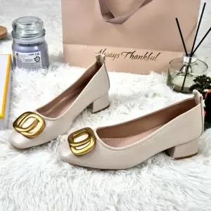 [제이시]제이시 3cm 발편한 소가죽 리본 여자 통굽 구두 K449