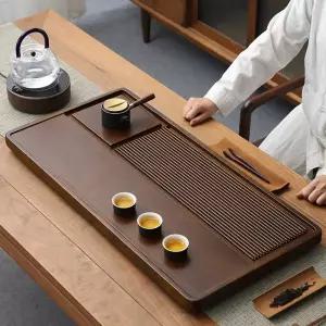 다도 차판 다판 우드 황단색 퇴수기 받침 월넛 사각 쟁반