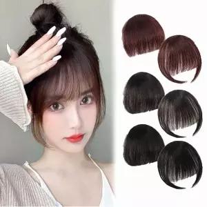 헤어피스 풀뱅 이마 여자 커버 부분 인모 가발 앞머리