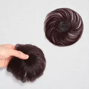 (레드브라운) 자연스런 인모 탑커버 부분 정수리가발 인모가발