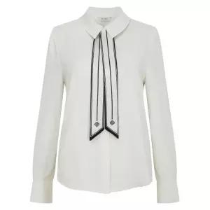 매장정품 JIGOTT 지고트 배색 타이 셔츠 블라우스GSRA0BL031 1490775