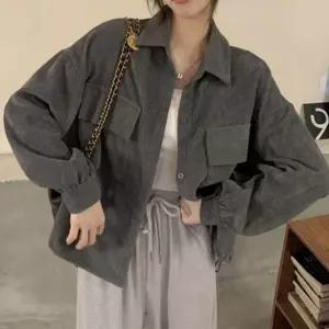 항공 포근한 코듀로이 카라 차이나 여자가죽 여성 아우터 골덴 [mFG79WL]