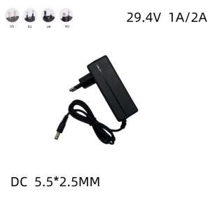 24v 25.2v 리튬 이온 배터리 7S 18650 팩 커넥터 DC5525용 1A/2A 충전기