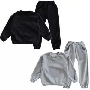 주니어 조거팬츠 아동 세트 상하의 복 무지 맨투맨 [mDA2F37]