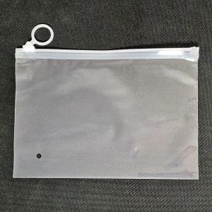 투명 슬라이드 고리형 지퍼백 수납 파우치20x14cm wAf7+6mrG