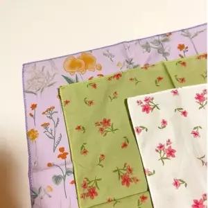레트로 꽃무늬 순면 여성 손수건 선물 판촉물