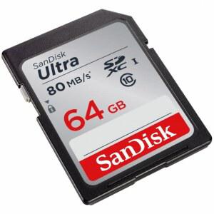 샌디스크 울트라 64GB 클래스 10 SDXC UHS-I 메모리 카드 최대 80MB/S (SDSDUNC-064G-GN6IN)