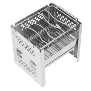 우드 버닝 캠프 스토브, 휴대용 접이식 스테인리스 백팩 피크닉용 바비큐 쿠커 야외 캠프용