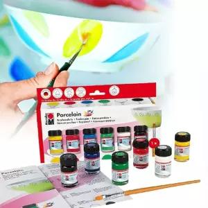 포 마라부 스타터세트 6색+붓 도자기 세라믹물감