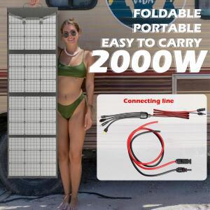 2000W 태양광 패널 키트 접이식 충전기, 12V 배터리 및 발전소 GM LiFePo4 RV 캠핑 트레일러 해상 사용에