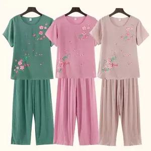 [NS홈쇼핑]벨라도나 꽃무늬 디자인의 시원한고 편안한 엄마옷 7부 린넨세트..