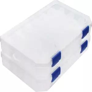 대형 플라스틱 태클 박스 수납 정리함 3700 유틸리티 트레이 조절 가능한 칸막이 2팩 포함