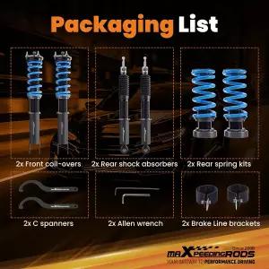 에어서스펜션 쇼바 24 단계 댐퍼 코일오버 하강 키트 메르세데스 E320 / E350 RWD W211 2003-2009 서스펜션