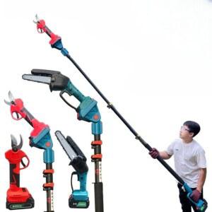 무선 고지톱 전동 장대 연장 전지 나무 가지치기 원예 가위