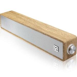 MICA 컴퓨터 스피커 빈티지 유선 사운드 바 레트로 우드 미니 3.5mm 보조 연결 데스크톱 모니터용 USB POWER LOGIC PC 노트북 태블릿노란색