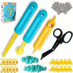 커터 공구 상자가 있는 키지 골판지 도구 가족 및 팀 활동용 87 PCS 제작 키트 5세 소년 소녀를 위한 STEM