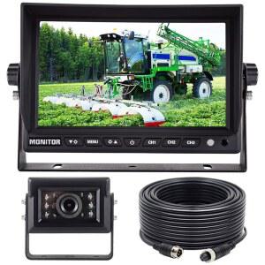 AHD 1080P 9인치 유선 모니터 후방 뷰 후진 백업 야간 투시 카메라 시스템 농업용 트랙터 트럭 지게차 중장비 굴착기 스키드 스티어용 방수 IP 69k