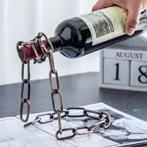 1병 로프 매직체인 와이어 렉 홀더 거치대 골드블랙