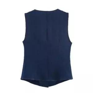 엘럽 여친 여름 조끼 아이템 스트리트 리넨 더블 나시 원템2